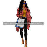 Black Woman Stepping Diva Out Shopping In Skinny Jeans And Top JPG PNG  Clipart Cricut Silhouette Cut Cutting