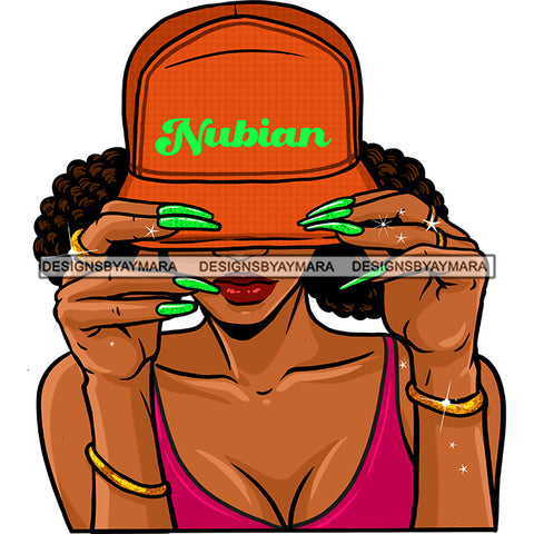 Black Woman Afro Wearing Nubian Cap  Hat JPG PNG  Clipart Cricut Silhouette Cut Cutting
