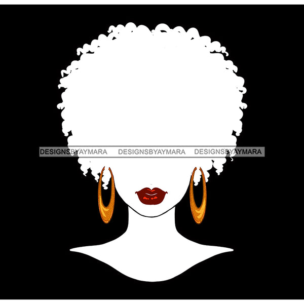 White Afro Silhouette Woman  Red Lips  Afro  JPG PNG  Clipart Cricut Silhouette Cut Cutting