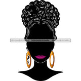 Black Curly  Silhouette Afro Woman Purple Lips Gold Round Earrings   JPG PNG  Clipart Cricut Silhouette Cut Cutting