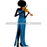 Black Silhouette Woman Playing Violin Instrument Afro Hair JPG PNG  Clipart Cricut Silhouette Cut Cutting