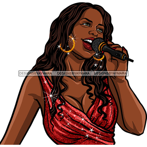 Black Woman Singer  Diva Singing Voices JPG PNG  Clipart Cricut Silhouette Cut Cutting