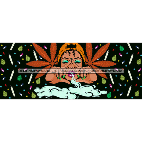 Black Woman Label Banner Weed Smoke JPG PNG  Clipart Cricut Silhouette Cut Cutting