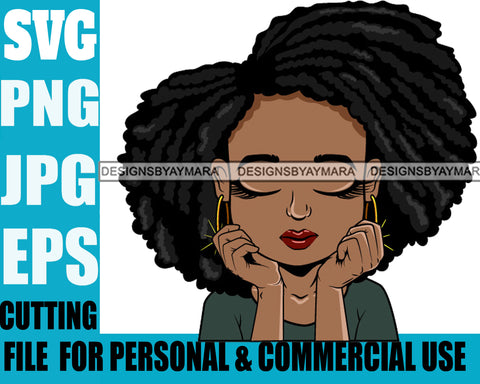 Afro Cute Lili Designs For Commercial And Personal Use Black Woman Nubian Queen Melanin SVG Cutting Files For Silhouette Cricut and More