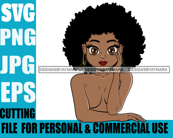 Afro Cute Lili Designs For Commercial And Personal Use Black Woman Nubian Queen Melanin SVG Cutting Files For Silhouette Cricut and More