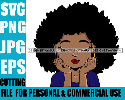 Afro Cute Lili Designs For Commercial And Personal Use Black Woman Nubian Queen Melanin SVG Cutting Files For Silhouette Cricut and More