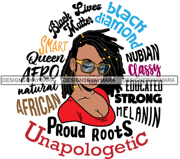 Afro Beautiful Woman Proud Roots Unapologetic Life Quotes Melanin Pride SVG JPG PNG Vector Designs Cutting Files For Circuit Silhouette