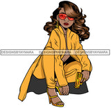 Lola Afro Gangster Caring Handgun Classy Outfit Cool Glasses Urban Street Hipster Girl Boss Lady Nubian Queen Melanin Popping SVG Cutting Files For Silhouette Cricut and More