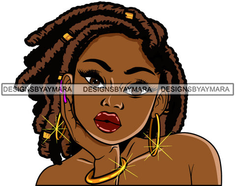 Lola Afro Cute Urban Hipster Girl Big Eyes Boss Lady Nubian Queen Melanin Popping SVG Cutting Files For Silhouette Cricut and More