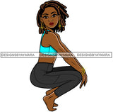 Lola Afro Sexy Sensual Squatting Position Fit Woman Urban Hipster Girl Big Eyes Boss Lady Nubian Queen Melanin Popping SVG Cutting Files For Silhouette Cricut and More