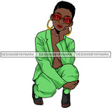 Afro Beautiful Lola Squatting Position Black Woman Nubian Queen Melanin Popping  SVG Cutting Files For Silhouette Cricut and More