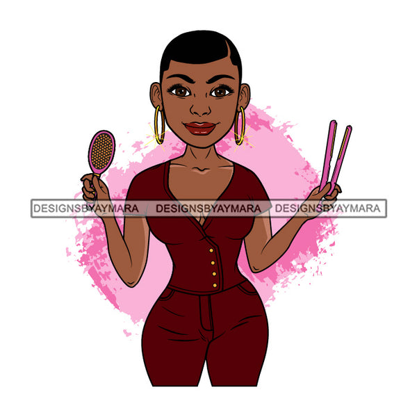 Bundle 5 Lola Beauty Salon Make Up Artist Business Owner Element Logo Melanin African American Woman Black Girl Magic SVG JPG PNG Layered Cutting Files For Silhouette Cricut and More