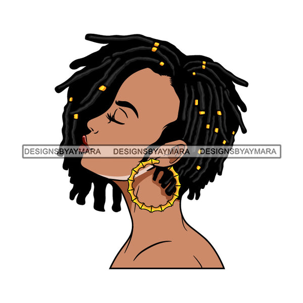 Bundle 5 Afro Beautiful Lola Looking Up Queen Boss Lady Black Woman Nubian Melanin Popping SVG Cutting Files For Silhouette Cricut and More