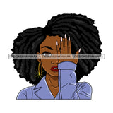 Bundle 5 Afro Lola Queen Boss Lady Covering Face With Hand Black Girl Magic Nubian Melanin Popping  SVG Cutting Files For Silhouette Cricut and More