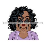 Bundle 5 Afro Beautiful Lola Holding Glasses Queen Boss Lady Black Woman Nubian Melanin Popping SVG Cutting Files For Silhouette Cricut and More