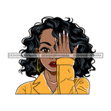Bundle 5 Afro Lola Queen Boss Lady Covering Face With Hand Black Girl Magic Nubian Melanin Popping  SVG Cutting Files For Silhouette Cricut and More