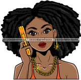 Afro Gangster Lola Caring Hand Gun Bad Ass Boss Lady Strong Woman Attitude Nubian Queen Melanin SVG Cutting Files For Silhouette Cricut and More