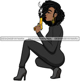 Afro Gangster Lola Caring Hand Gun Bad Ass Boss Lady Strong Woman Attitude Nubian Queen Melanin SVG Cutting Files For Silhouette Cricut and More