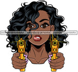 Afro Gangster Lola Caring Hand Gun Bad Ass Boss Lady Strong Woman Attitude Nubian Queen Melanin SVG Cutting Files For Silhouette Cricut and More