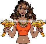 Afro Gangster Lola Caring Hand Gun Bad Ass Boss Lady Strong Woman Attitude Nubian Queen Melanin SVG Cutting Files For Silhouette Cricut and More