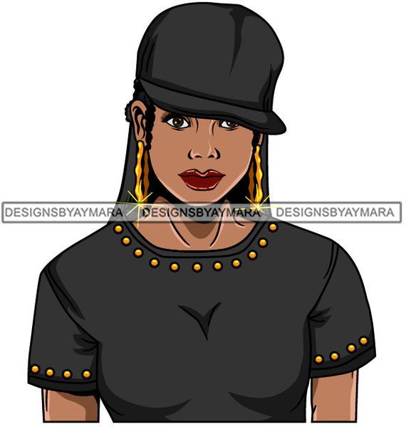 Afro Lola Gangster Woman Cap Bamboo Earrings  SVG Cutting Files For Silhouette  Cricut