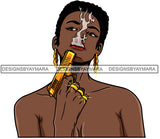 Afro Lola Gangster Black Woman Short Hairstyle Nubian Bamboo Earrings Handgun Rapper Gangsta SVG Cutting Files For Silhouette Cricut