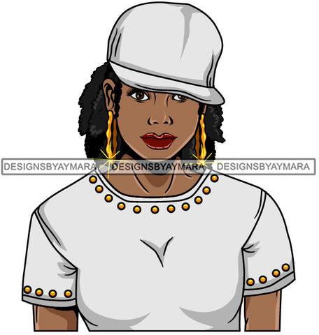 Afro Lola Gangster Woman Cap Dreadlocks Bamboo Earrings SVG Cutting Files For Silhouette  Cricut