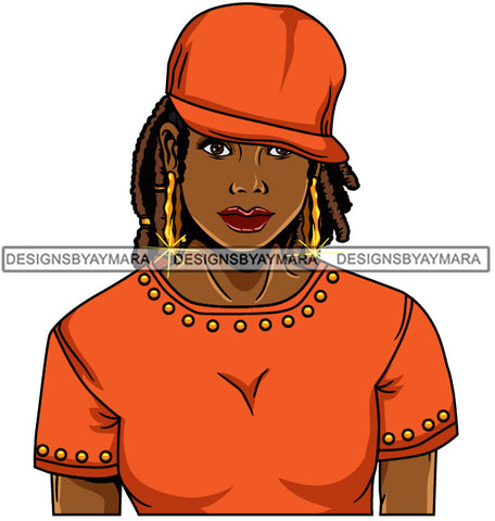 Afro Lola Gangster Woman Cap Dreadlocks Bamboo Earrings SVG Cutting Files For Silhouette  Cricut