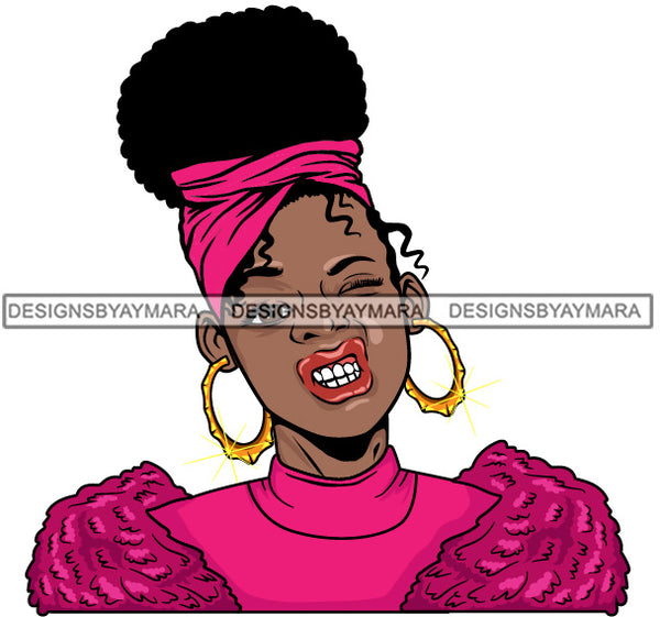 Afro Lola Urban Babe Hot Girl Black Woman Face Swag Bamboo Earrings Hip Hop Girl .SVG Cutting Files For Silhouette Cricut and More!