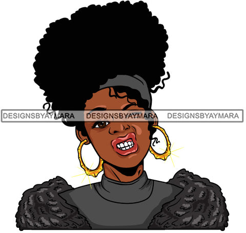 Afro Lola Urban Babe Hot Girl Black Woman Face Swag Bamboo Earrings Hip Hop Girl .SVG Cutting Files For Silhouette Cricut and More!