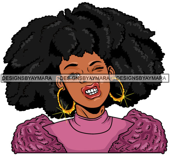 Afro Lola Urban Babe Hot Girl Black Woman Face Swag Bamboo Earrings Hip Hop Girl .SVG Cutting Files For Silhouette Cricut and More!
