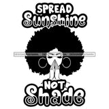 Afro Woman Praying Big Puffy Afro Life Quote B/W SVG JPG PNG Layered Cutting Files For Silhouette Cricut and More