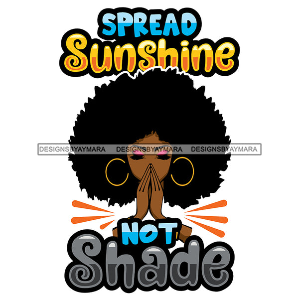 Afro Woman Praying Big Puffy Afro Life Quote SVG JPG PNG Layered Cutting Files For Silhouette Cricut and More