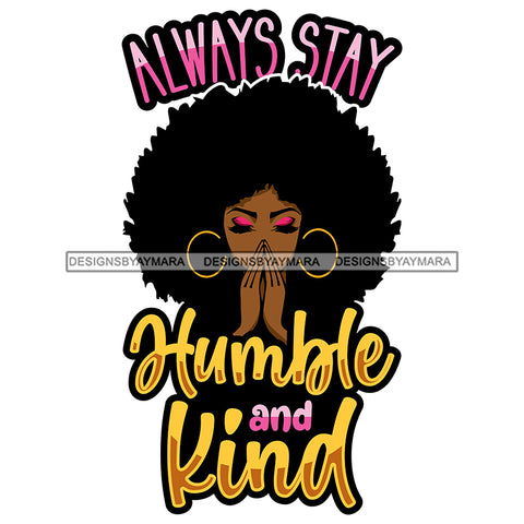 Afro Woman Praying Big Puffy Afro Life Quote SVG JPG PNG Layered Cutting Files For Silhouette Cricut and More