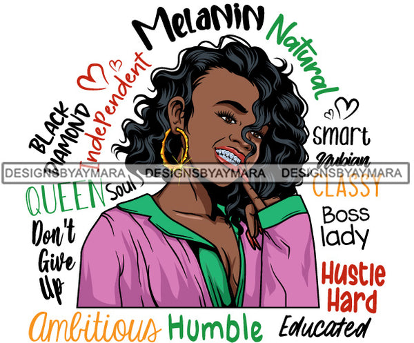 Afro Lola Diamond Teeth Hustle Goddess Life Quotes Urban Girl Pretty Woman .SVG Cutting Files For Silhouette Cricut and More!