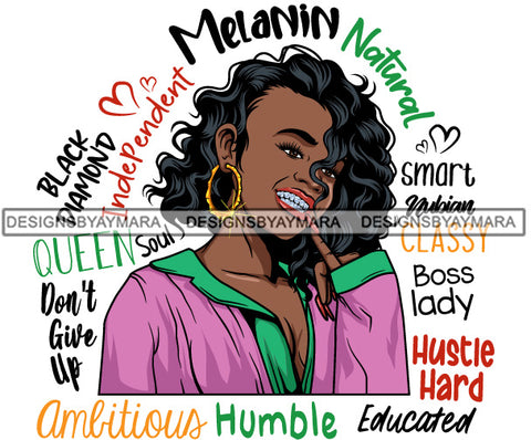 Afro Lola Diamond Teeth Hustle Goddess Life Quotes Urban Girl Pretty Woman .SVG Cutting Files For Silhouette Cricut and More!