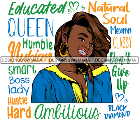 Afro Lola Diamond Teeth Hustle Goddess Life Quotes Urban Girl Pretty Woman .SVG Cutting Files For Silhouette Cricut and More!