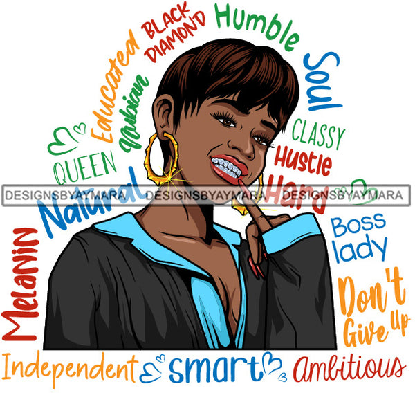 Afro Lola Diamond Teeth Hustle Goddess Life Quotes Urban Girl Pretty Woman .SVG Cutting Files For Silhouette Cricut and More!