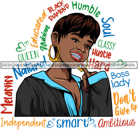 Afro Lola Diamond Teeth Hustle Goddess Life Quotes Urban Girl Pretty Woman .SVG Cutting Files For Silhouette Cricut and More!