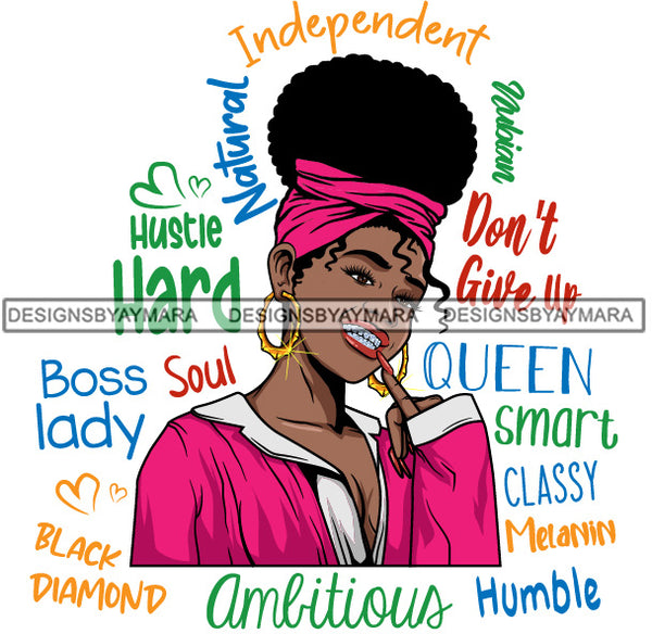 Afro Lola Diamond Teeth Hustle Goddess Life Quotes Urban Girl Pretty Woman .SVG Cutting Files For Silhouette Cricut and More!