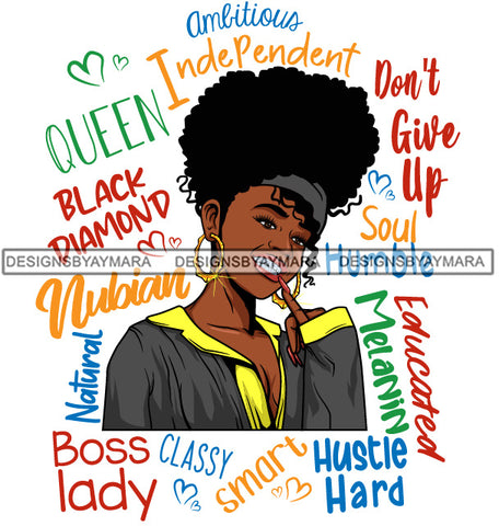Afro Lola Diamond Teeth Hustle Goddess Life Quotes Urban Girl Pretty Woman .SVG Cutting Files For Silhouette Cricut and More!