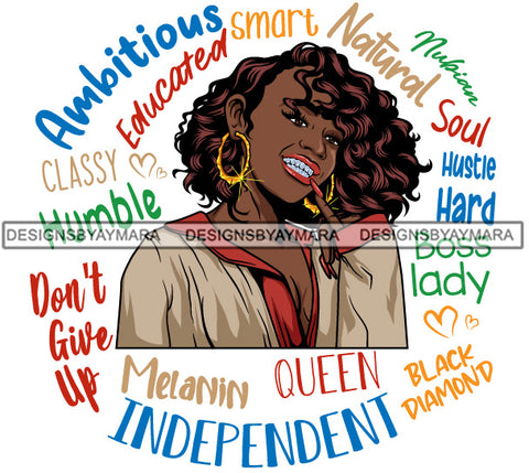 Afro Lola Diamond Teeth Hustle Goddess Life Quotes Urban Girl Pretty Woman .SVG Cutting Files For Silhouette Cricut and More!