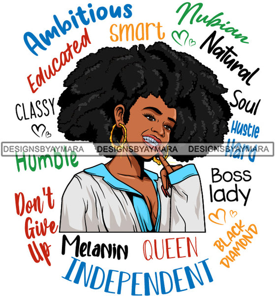 Afro Lola Diamond Teeth Hustle Goddess Life Quotes Urban Girl Pretty Woman .SVG Cutting Files For Silhouette Cricut and More!