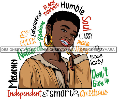Afro Lola Diamond Teeth Hustle Goddess Life Quotes Urban Girl Pretty Woman .SVG Cutting Files For Silhouette Cricut and More!