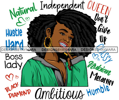 Afro Lola Diamond Teeth Hustle Goddess Life Quotes Urban Girl Pretty Woman .SVG Cutting Files For Silhouette Cricut and More!
