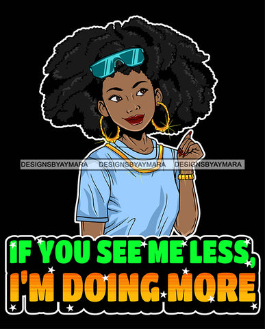 Afro Lola Queen Hustle Less Is More Bamboo Jewelry Life Quotes Afro Hair Style SVG Cutting Files For Silhouette Cricut