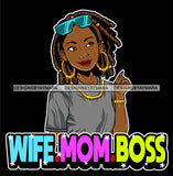 Afro Lola Queen Hustle Wife Mom Boss Bamboo Jewelry Life Quotes Dreadlocks Hair Style SVG Cutting Files For Silhouette Cricut