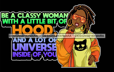 Afro Lola Queen Classy Woman Hood Sunglasses Bamboo Jewelry Life Quotes Lollipop Dreadlocks Hair Style SVG Cutting Files For Silhouette Cricut