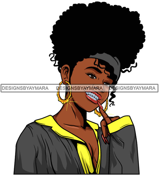 Afro Lola Diamond Teeth Hustle Goddess Urban Girl Pretty Woman .SVG Cutting Files For Silhouette Cricut and More!