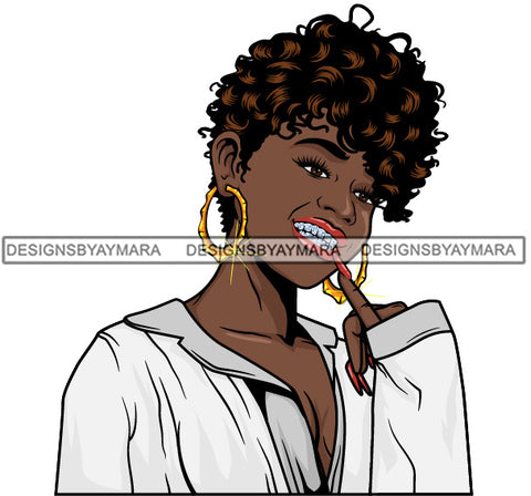 Afro Lola Diamond Teeth Hustle Goddess Urban Girl Pretty Woman .SVG Cutting Files For Silhouette Cricut and More!